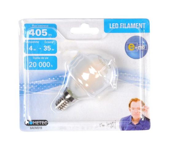Ampoule LED Filament E14 "sphère 4w" 8cm Dépoli