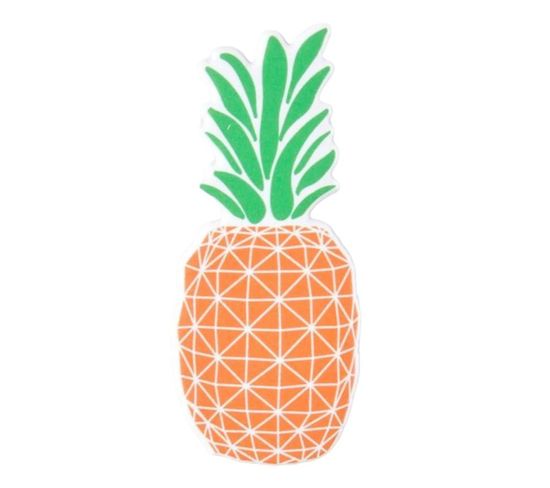 Sticker Puffy "ananas" 10cm Orange et Vert