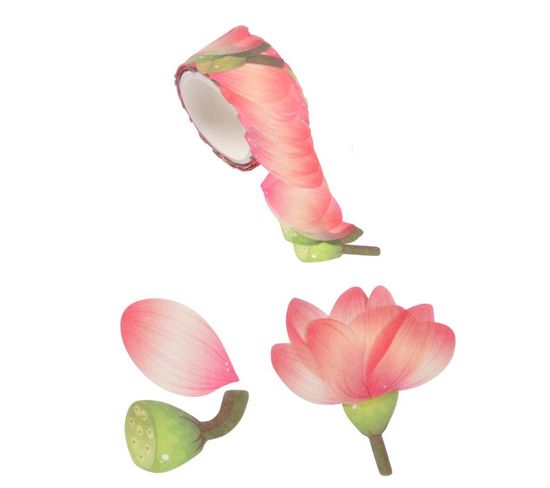 Ruban Masking Tape "200 Pétales Tulipes" 3cm Rose