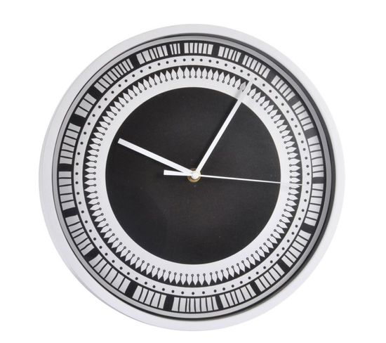 Horloge Murale à Motifs "ethnic Folk" 30cm Noir