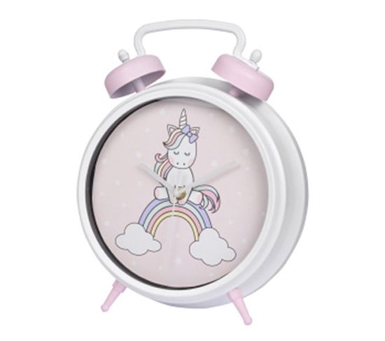 Horloge à Poser Vintage Enfant "licorne" 24cm Blanc