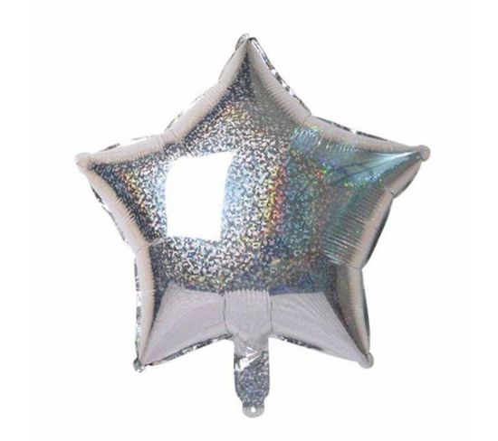 Ballon Gonflable Métallisé "étoile" 40cm Argent