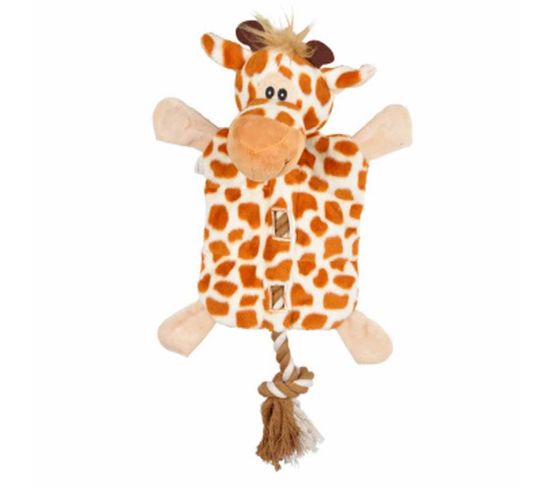 Peluche Pour Chien "girafe" 37cm Marron