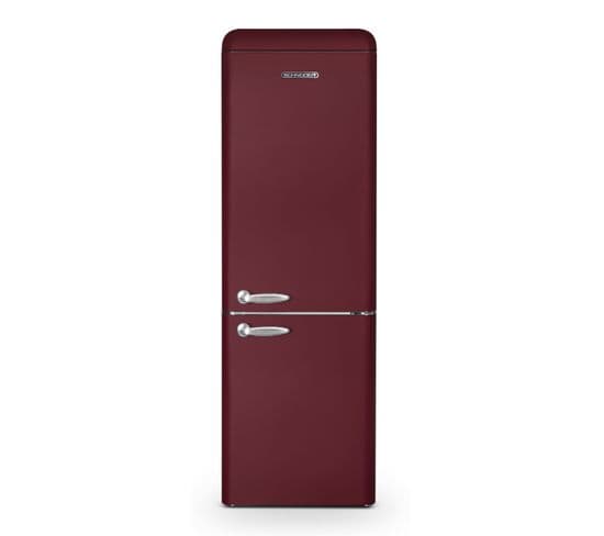 Réfrigérateur Combiné Inversé 300 Litres - Coloris Rouge Bordeaux - Scb300vwr