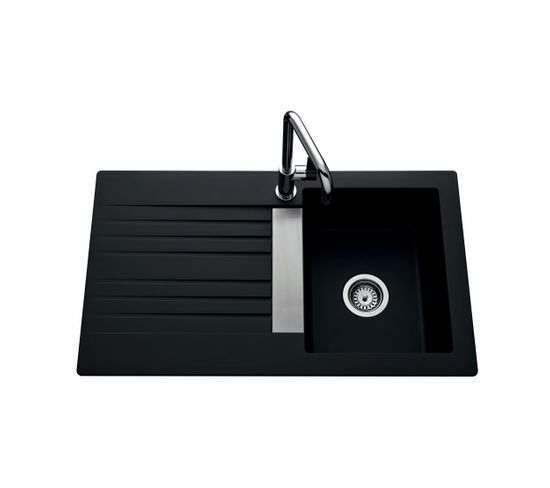 Evier 1 Bac Egouttoir Solaire Ev295veap 009 Noir Evier But