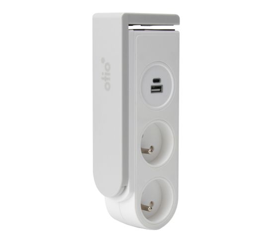 Bloc Multiprise Gekko Clipsable Avec Chargeurs USB Blanc - Otio
