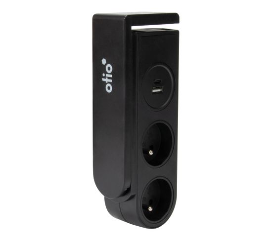 Bloc Multiprise Gekko Clipsable Avec Chargeurs USB Noir - Otio