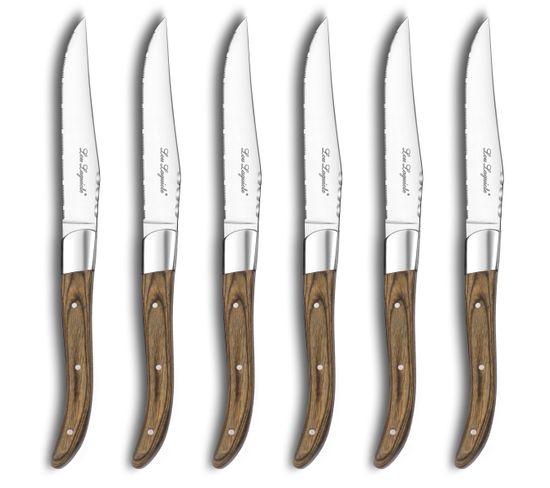Louis - Coffret 6 Couteaux Steak Noyer