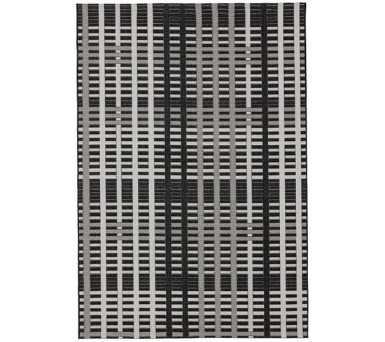 Tapis Intérieur Extérieur Lobby Grid En Polypropylène - Noir - 160x230 Cm