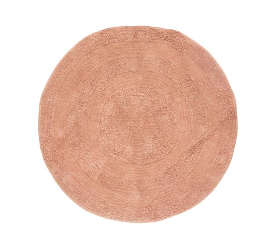 Tapis De Chambre Spirales En Coton Rose D 120 Cm