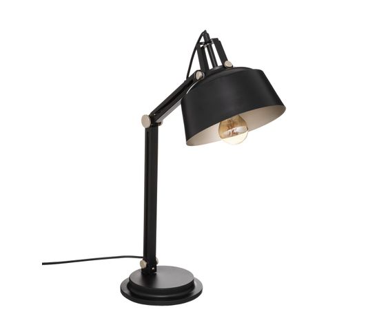 Lampe De Bureau En Métal Noir H 55.8 Cm Lampe Style Industriel