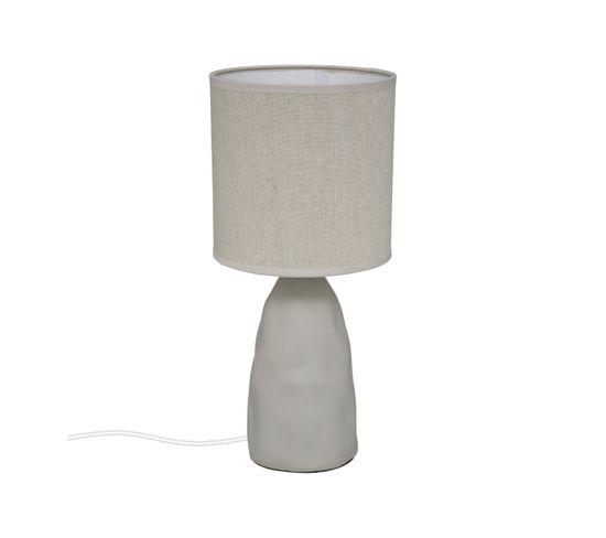 Lampe À Poser Cylindre En Céramique H 36.5 Cm