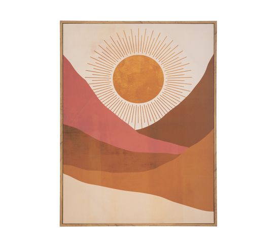Tableau Toile Murale Imprimée Et Encadrée Soleil  58 X 78 Cm