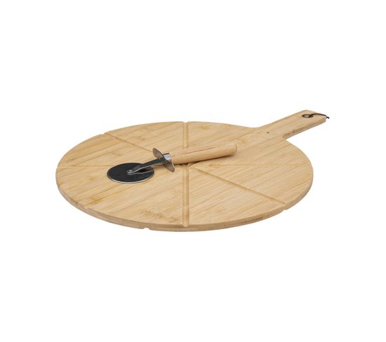 Set Planche à Découper Double Face En Bambou Et Roulette à Pizza