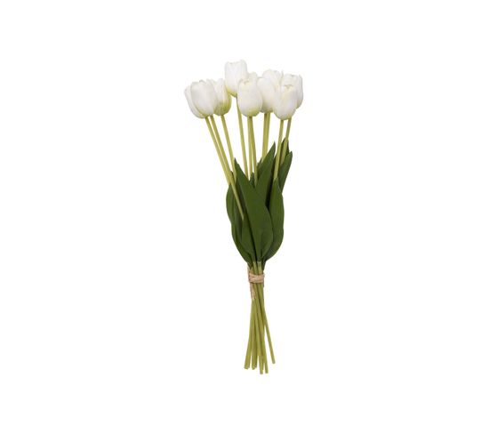 Bouquet De Tulipes Blanches Artificielles D. 16 X H. 48 Cm