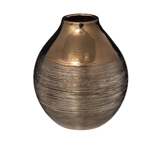 Vase En Céramique Bronze H 20 Cm