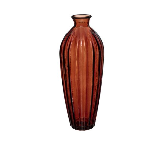 Vase En Verre Recyclé Ambre D 12 X H 29 Cm