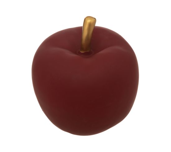 Pomme Décorative En Céramique Rouge  D. 12,5 X H. 13 Cm