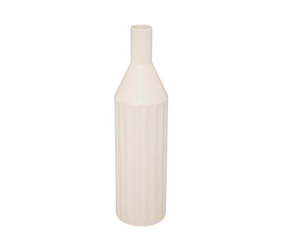 Vase Soliflore En Céramique Beige H 30 Cm