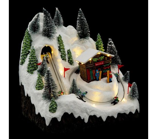 Village De Noël Location De Ski Lumineux Et Animé - Multicolore