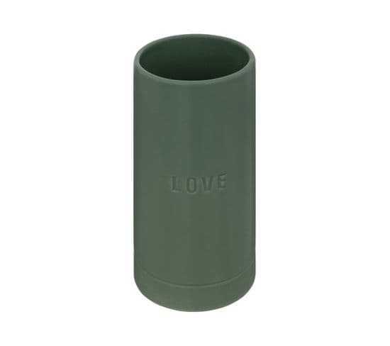 Vase En Céramique Émaillée Vert Jade D 10 X H 20 Cm