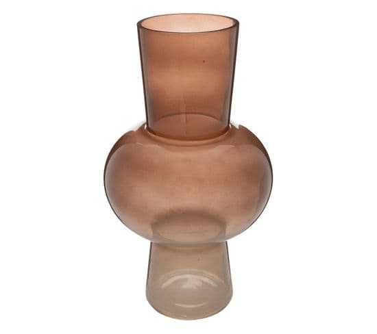 Vase Boule Et Conique En Verre Ambre H 40 Cm