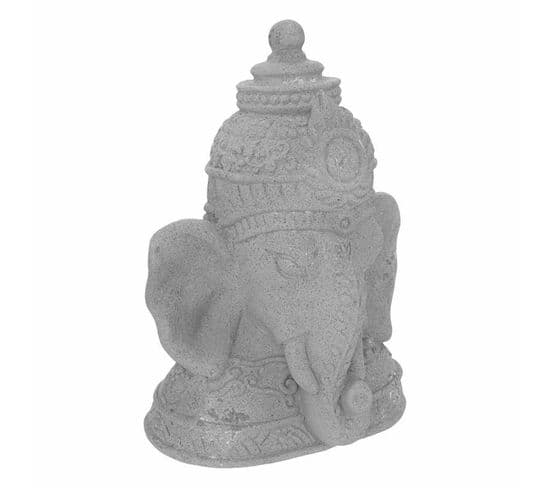 Statuette Déco Tête Ganesh "tanya" 36cm Gris