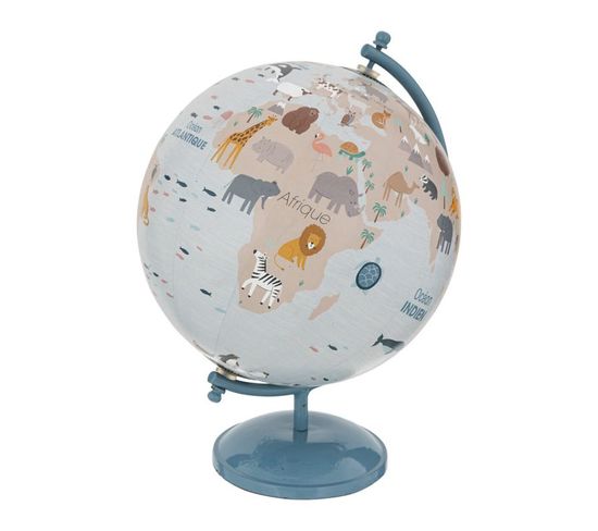 Globe Terrestre Enfant "animaux" 28cm Bleu
