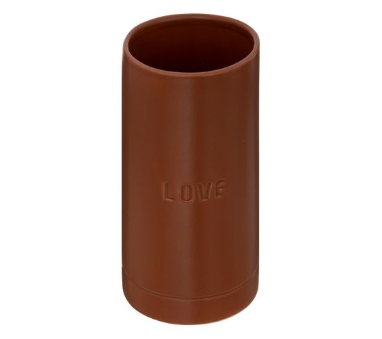 Vase En Céramique Émaillée Marron Caramel D 10 X H 20 Cm