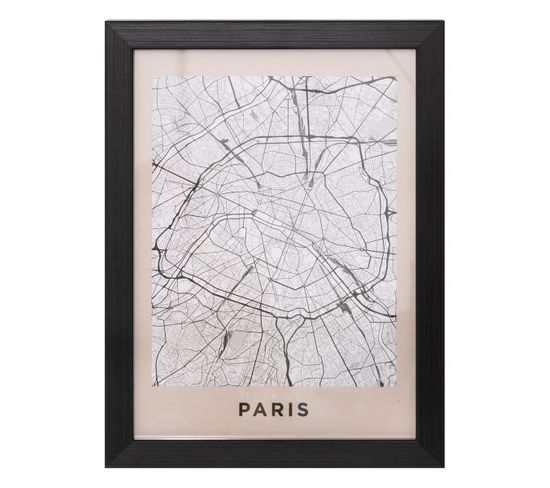 Affiche Encadrée et Sous-verre Paris 18 X 24 Cm