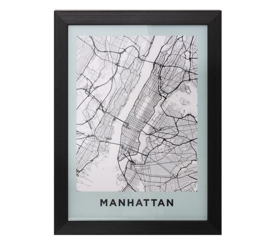 Affiche Encadrée et Sous-verre Manhattan  18 X 24 Cm
