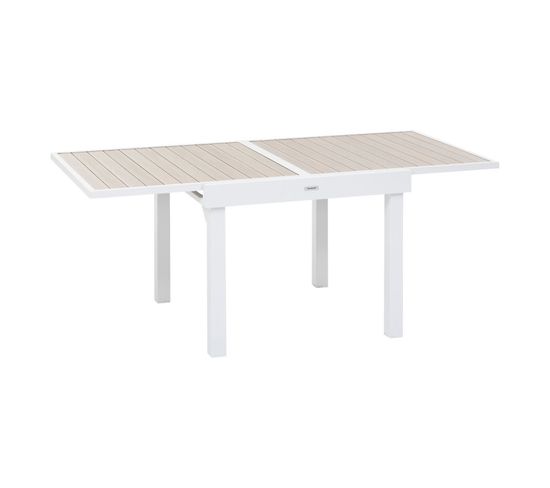 Table Rectangulaire Extensible Piazza 8 P. Lin Et Blanc Hespéride - Blanc