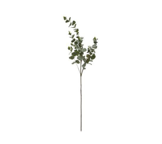 Branche Décorative Spéciale Fêtes Eucalyptus Vert Enneigé Et Pailleté H 98 Cm