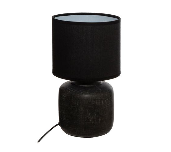 Lampe En Céramique Noire H 26,5 Cm