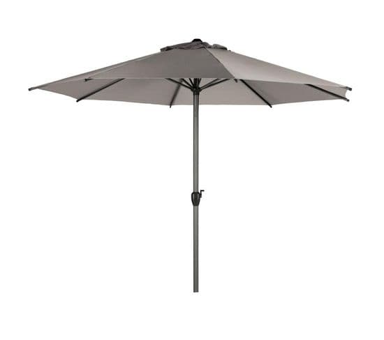 Parasol Mat Central Rond 3m Loompa Taupe Hespéride - Taupe