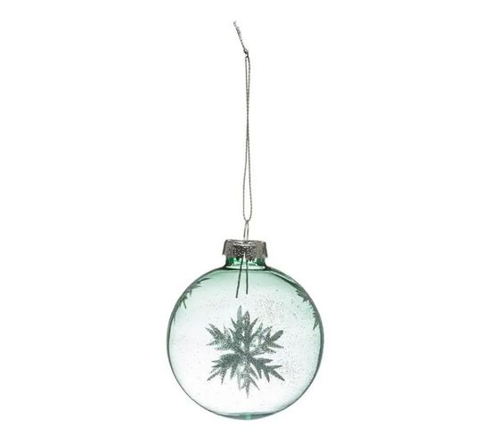 Boule De Noël "douceur Des Neiges" 7cm Vert