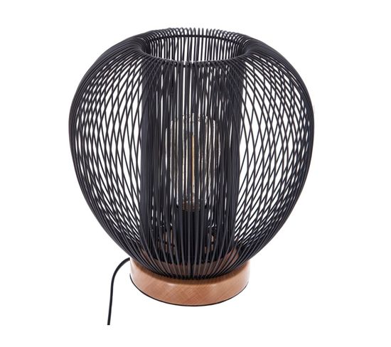 Lampe À Poser Design Métal Noda - H. 27 Cm - Noir