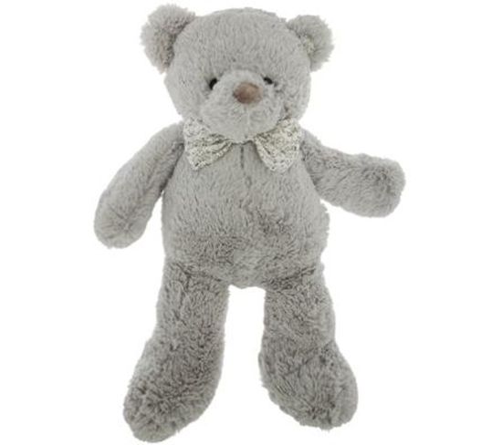 Ourson peluche H. 41 cm ROBBY Gris