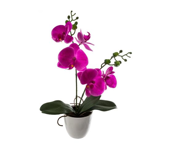 Composition Florale Artificielle Orchidée Dans Son Pot H 43 Cm