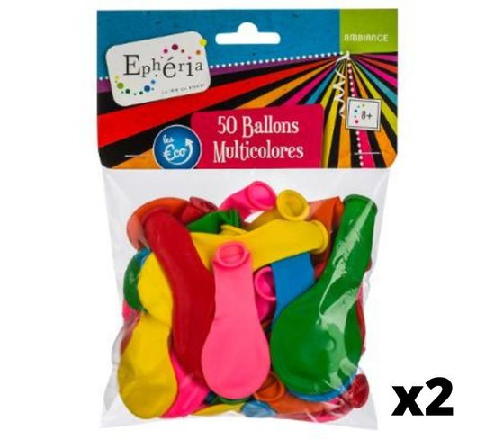 Lot De 100 Ballons Gonflables "ephéria" 26cm Multicolore