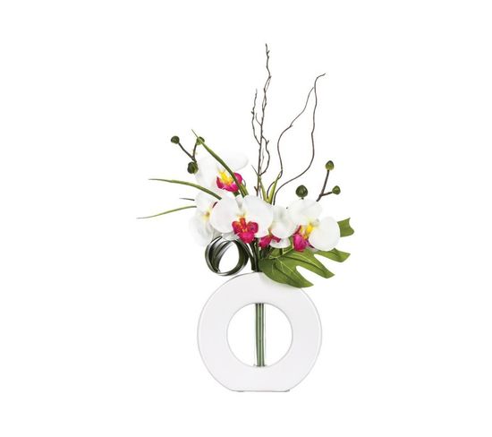 Vase Compo assortis ORCHIDEE Blanc/Noir