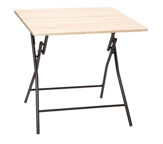 Table Pliante Design "rando" 80x80cm Naturel