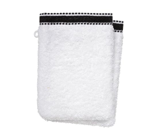 Lot De 2 Gants De Toilette En Coton Blanc Tissu Éponge 15 X 21 Cm