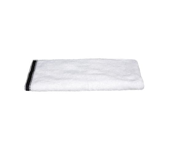 Serviette De Toilette En Coton Blanc Tissu Éponge 50 X 90 Cm