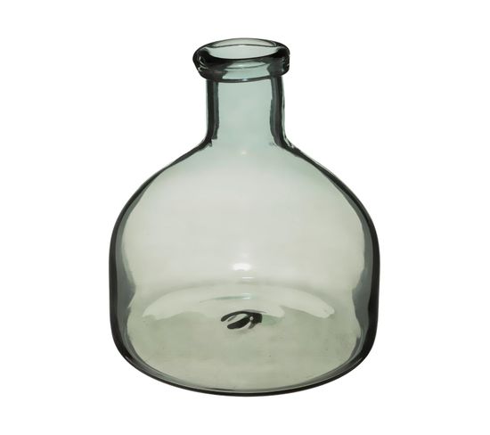 Vase Large Fond En Verre Gris H 20 Cm
