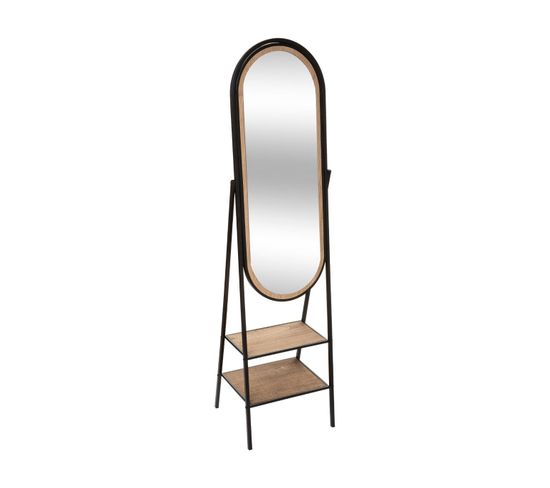 Spetebo Miroir sur Pied avec étagère 174,5 x 49 x 41,5 cm env en Bois 