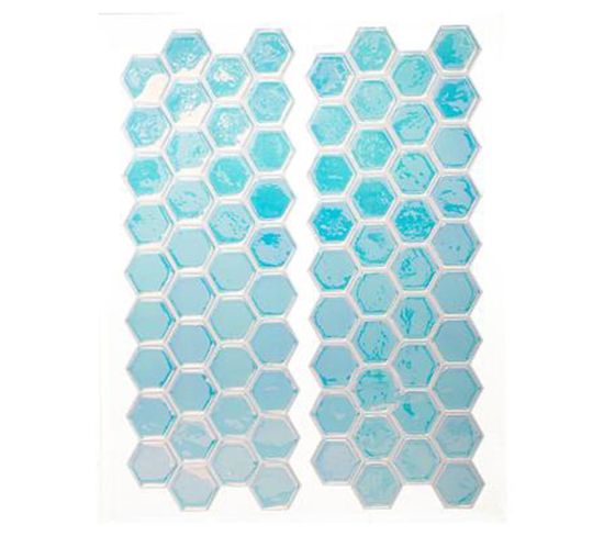 Sticker Déco "carreaux Frise" 31cm Bleu