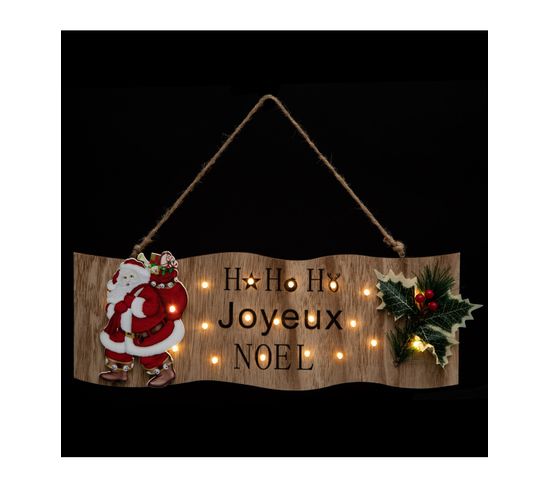 Pancarte Lumineuse  "joyeux Noël " Avec Déco 20 LED Blanc Chaud L 40 Cm