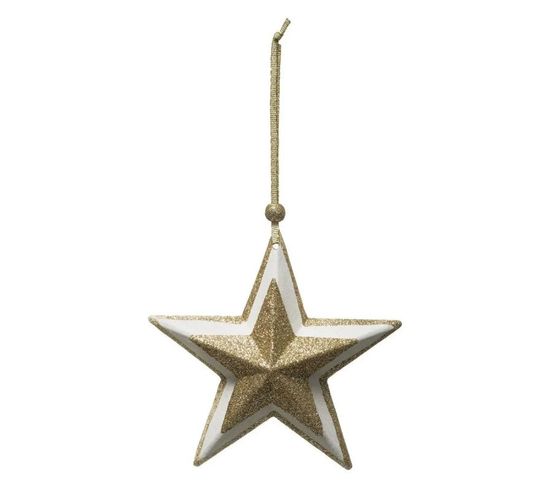 Sujet De Noël "étoile Superposée" 20cm Or