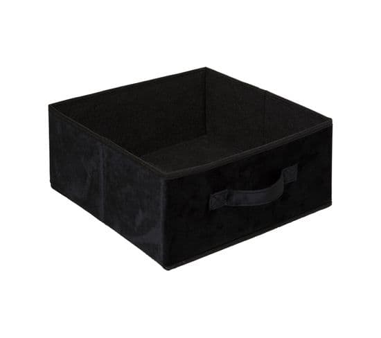 Boîte De Rangement En Velours Noir 31 X 31 X 15 Cm